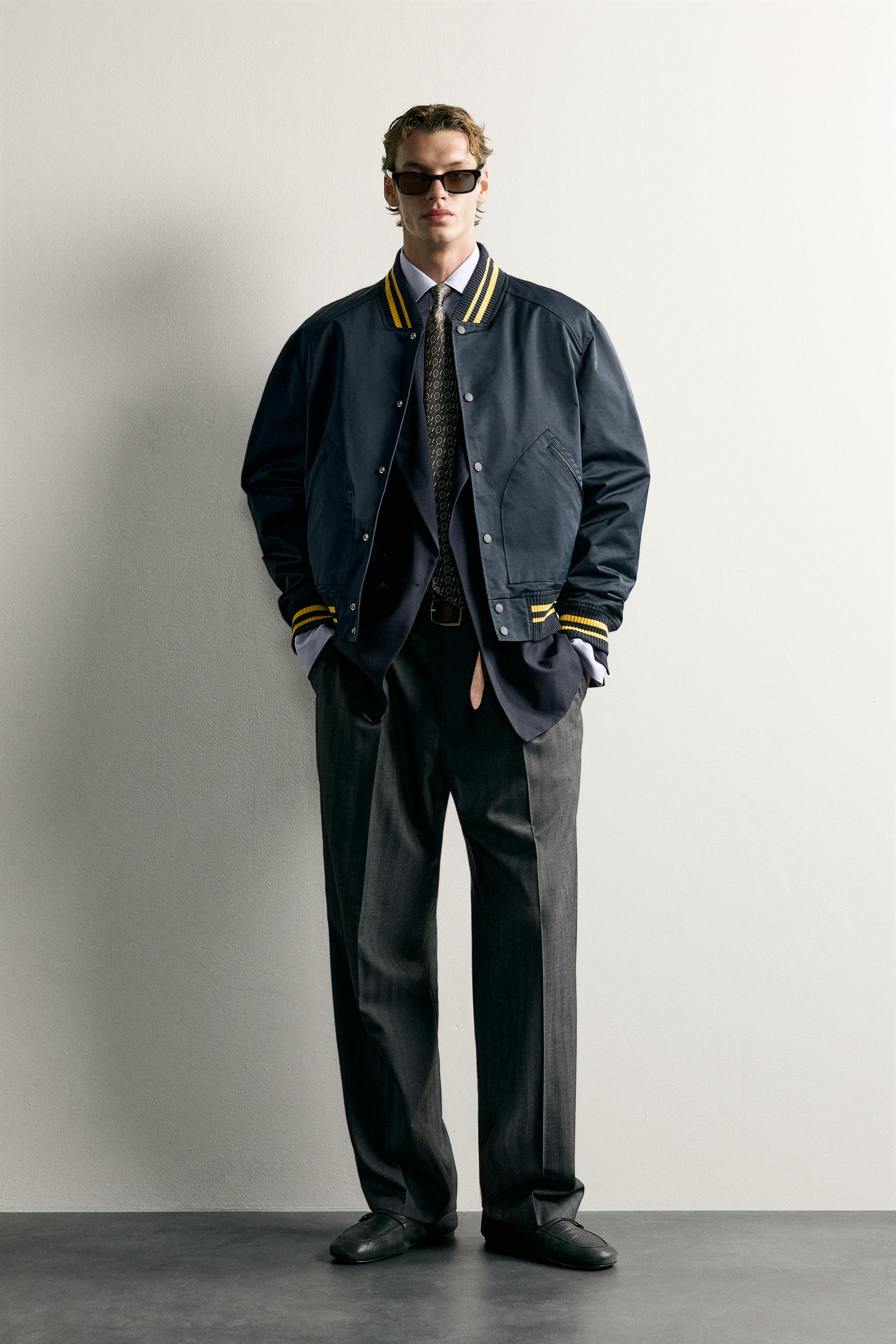 CONTRAST RELAXED FIT BOMBER JACKET